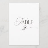 White Modern Classic Calligraphy Table Number Einladung (Vorderseite)