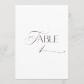 White Modern Classic Calligraphy Table Number Einladung (Vorderseite)