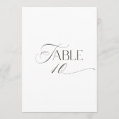 White Modern Classic Calligraphy Table Number Einladung (Vorderseite)