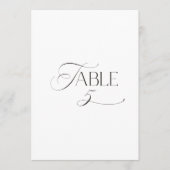White Modern Classic Calligraphy Table Number Einladung (Vorderseite)