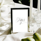 White Modern Classic Calligraphy Table Number Einladung