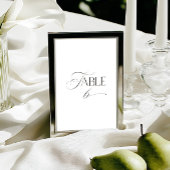 White Modern Classic Calligraphy Table Number Einladung