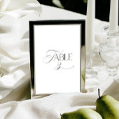 White Modern Classic Calligraphy Table Number Einladung