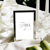 White Modern Classic Calligraphy Table Number Einladung