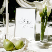 White Modern Classic Calligraphy Table Number Einladung
