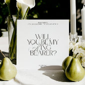 White Modern Classic Ring Bearer Proposal Card Einladung