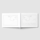 White Modern Dove Baby Celebration Guest Book Gästebuch (Voll)