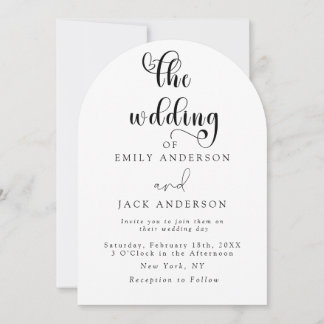 White Modern Elegance Chic Hochzeit Einladung