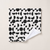 White Modern Elegant Geometric Tribal Badhandtuch Set (Waschlappen)