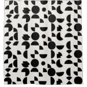 White Modern Elegant Geometric Tribal Duschvorhang (Vorderseite)