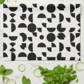 White Modern Elegant Geometric Tribal Geschirrtuch (Gefaltet)