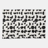 White Modern Elegant Geometric Tribal Geschirrtuch (Horizontal)