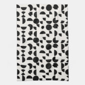 White Modern Elegant Geometric Tribal Geschirrtuch (Vertikal)