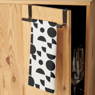 White Modern Elegant Geometric Tribal Geschirrtuch