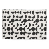 White Modern Elegant Geometric Tribal Kissenbezug (Rückseite-Links)