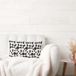 White Modern Elegant Geometric Tribal Lendenkissen