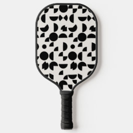 White Modern Elegant Geometric Tribal Pickleball Schläger