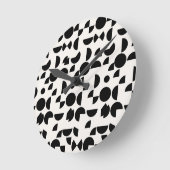 White Modern Elegant Geometric Tribal Runde Wanduhr (Winkel)