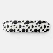 White Modern Elegant Geometric Tribal Skateboard (Horizontal)