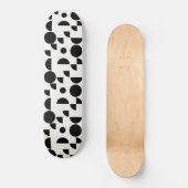 White Modern Elegant Geometric Tribal Skateboard (Vorderseite)