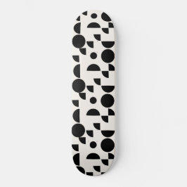 White Modern Elegant Geometric Tribal Skateboard