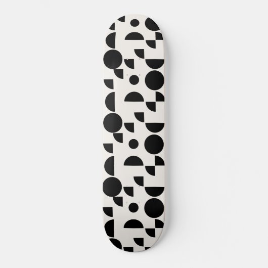 White Modern Elegant Geometric Tribal Skateboard (Vorderseite)