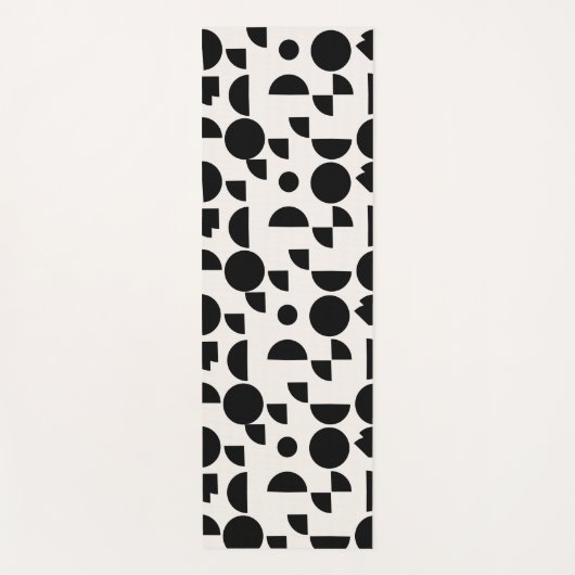 White Modern Elegant Geometric Tribal Yogamatte (Vorderseite)