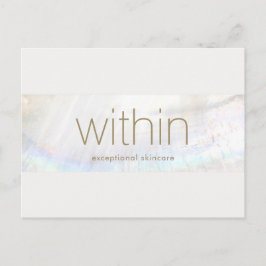 White Modern Elegant Seashell Stripe Postkarte