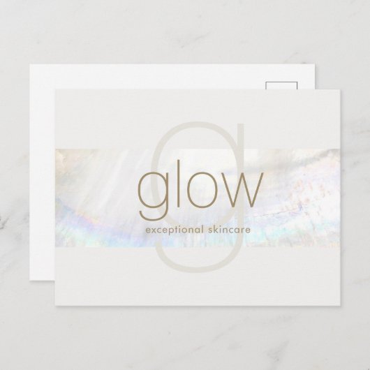 White Modern Elegante Monogram Seashell Stripe Postkarte (Vorne/Hinten)