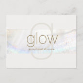 White Modern Elegante Monogram Seashell Stripe Postkarte (Vorderseite)