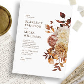 White Modern Fall Terracotta Hochzeit Einladung