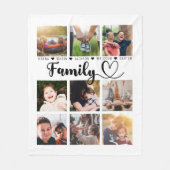 White Modern Family Erinnerungen Neun FotoCollage Fleecedecke (Vorderseite)