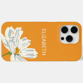 White Modern Flower Personalize Name  Case-Mate iPhone Hülle (Rückseite (Horizontal))