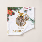 White Modern Frohe Weihnachtsbäder Handtuch Set (Waschlappen)