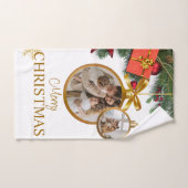 White Modern Frohe Weihnachtsbäder Handtuch Set (Handtuch)