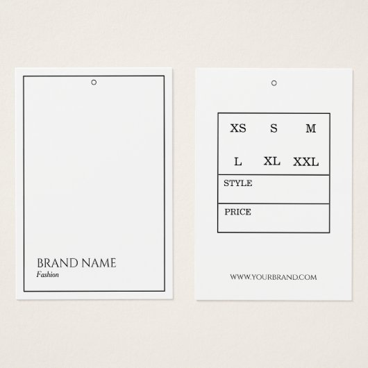 White Modern Hang Tags (Vorne & Hinten)