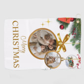 White Modern MerChristmas Custom Golf Handtuch (Horizontal)