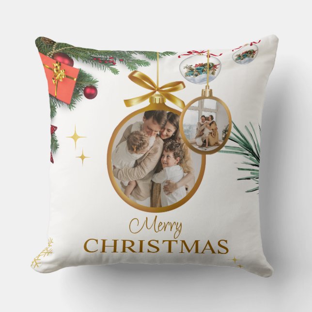 White Modern Merry Christmas Throw Kissen 20" (Vorderseite)