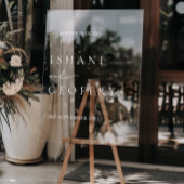 White Modern Minimal Wedding Akryllische Begrüßung Acrylschild