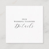 White Modern Minimal Wedding Registry QR Code Quadratische Visitenkarte (Vorderseite)