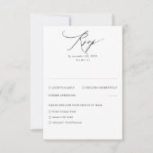 White Modern Minimal Wedding RSVP Card (Vorderseite)