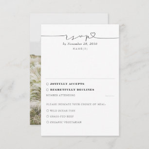 White Modern Minimal Wedding RSVP Foto