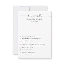 White Modern Minimal Wedding RSVP Foto