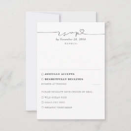 White Modern Minimal Wedding RSVP Foto Karte