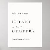 White Modern Minimal Wedding Welcome Plakat (Vorne)