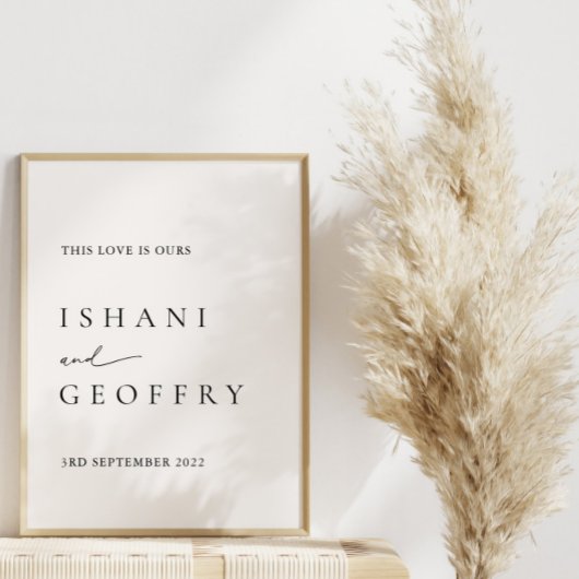 White Modern Minimal Wedding Welcome Plakat
