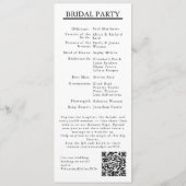 White Modern Minimalist Bridal Program QR Code Programm (Rückseite)