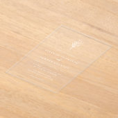 White Modern Minimalistisch Floral Bouquet Wedding Acryleinladungen (Ablage )