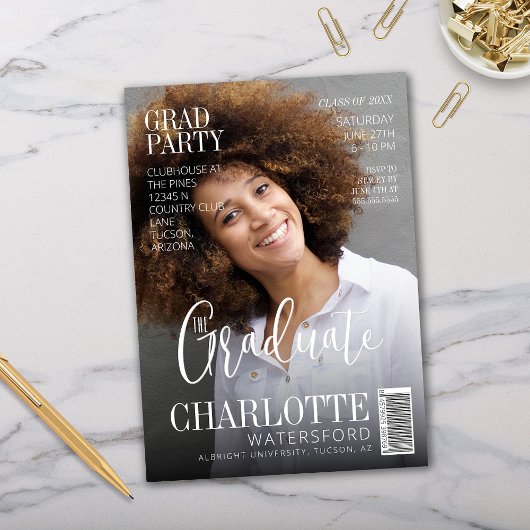 White Modern Minimalistisch Magazine Cover Foto Einladung