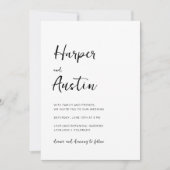 White Modern Minimalistisch Script Wedding Einladung (Vorderseite)